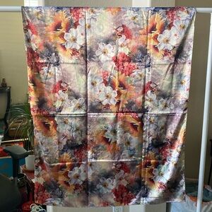 Silk scarf with floral pattern